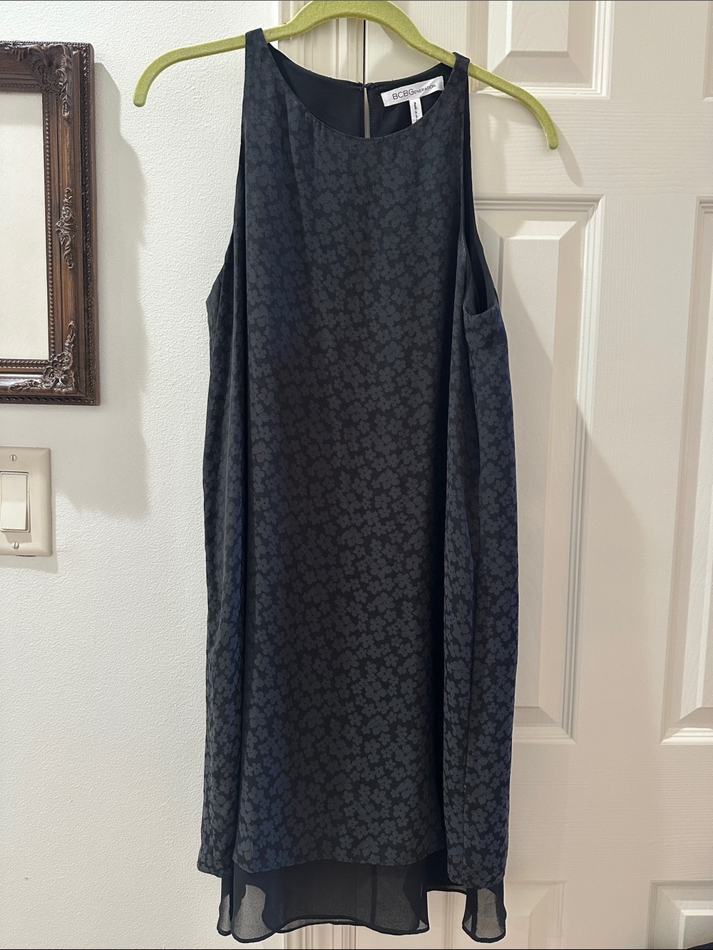 BCBGeneration Black Floral Shift Dress